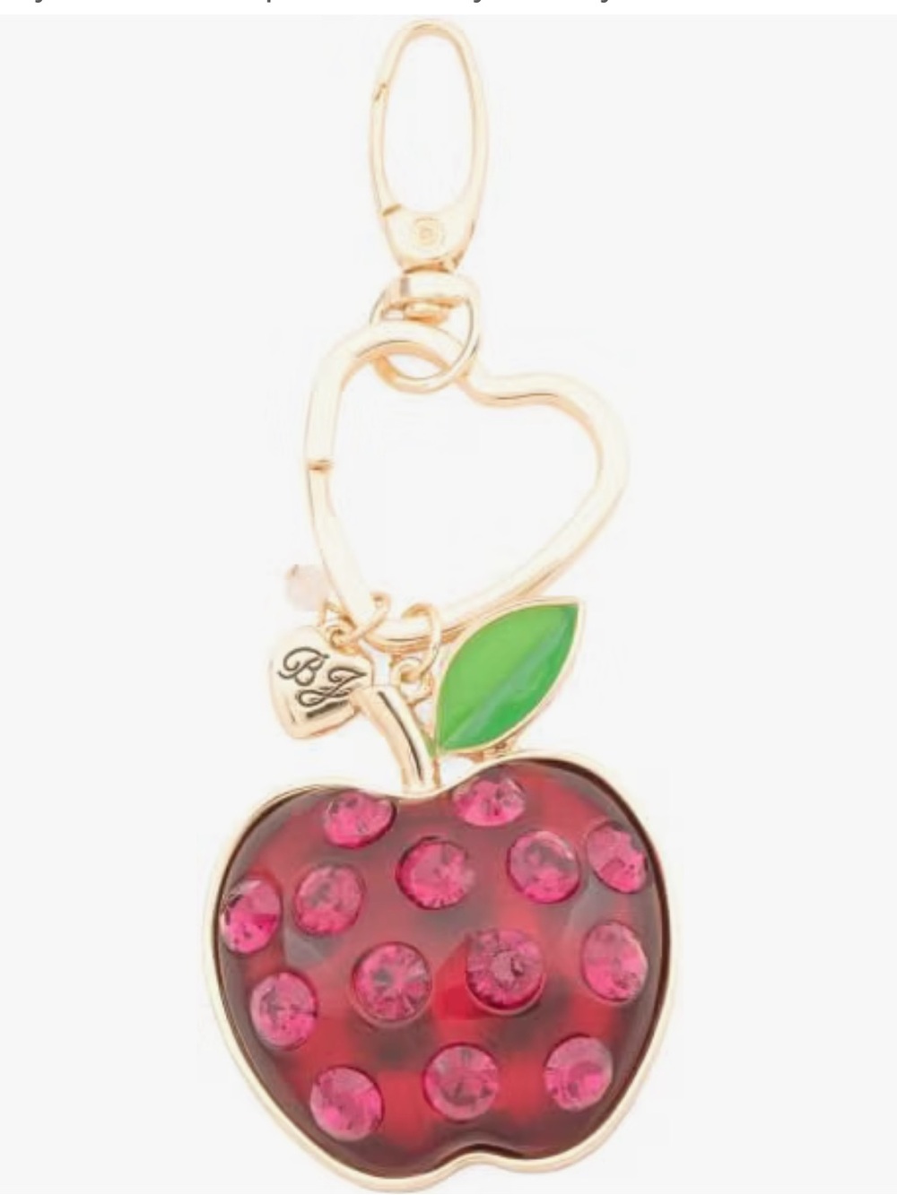 Brand New Betsey Johnson Large Red Apple Keychain/Bag Charm